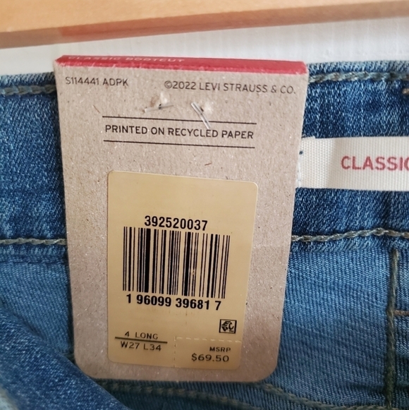 NWT Levis womans classic bootcut mid rise hypersoft jeans size 4 long - Picture 4 of 7
